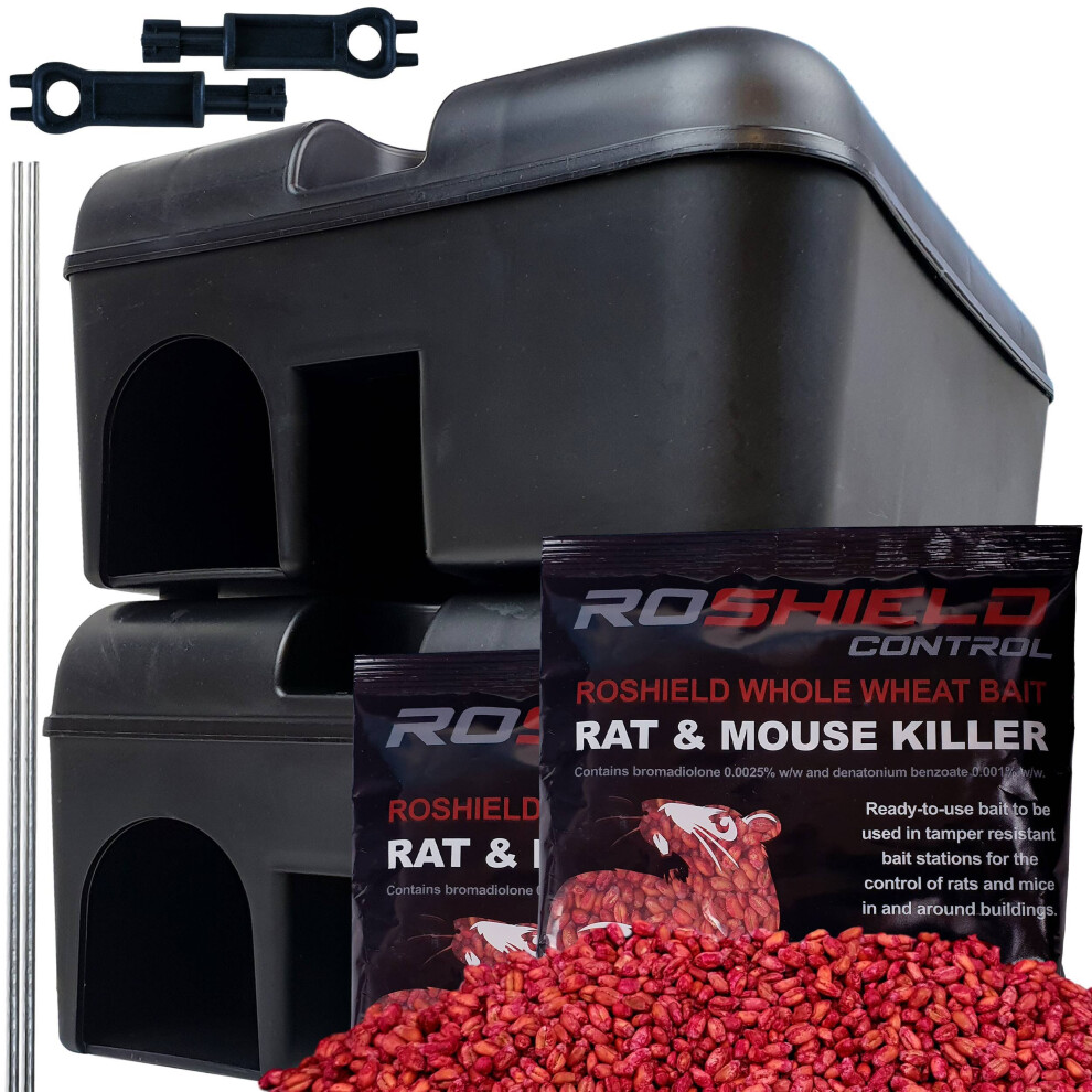 (2 Box Kit) Roshield Rodent Box & Wheat Kit