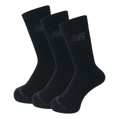New Balance New Balance Performance Cotton Cushioned 3 Pack Crew Socks - Black - Small