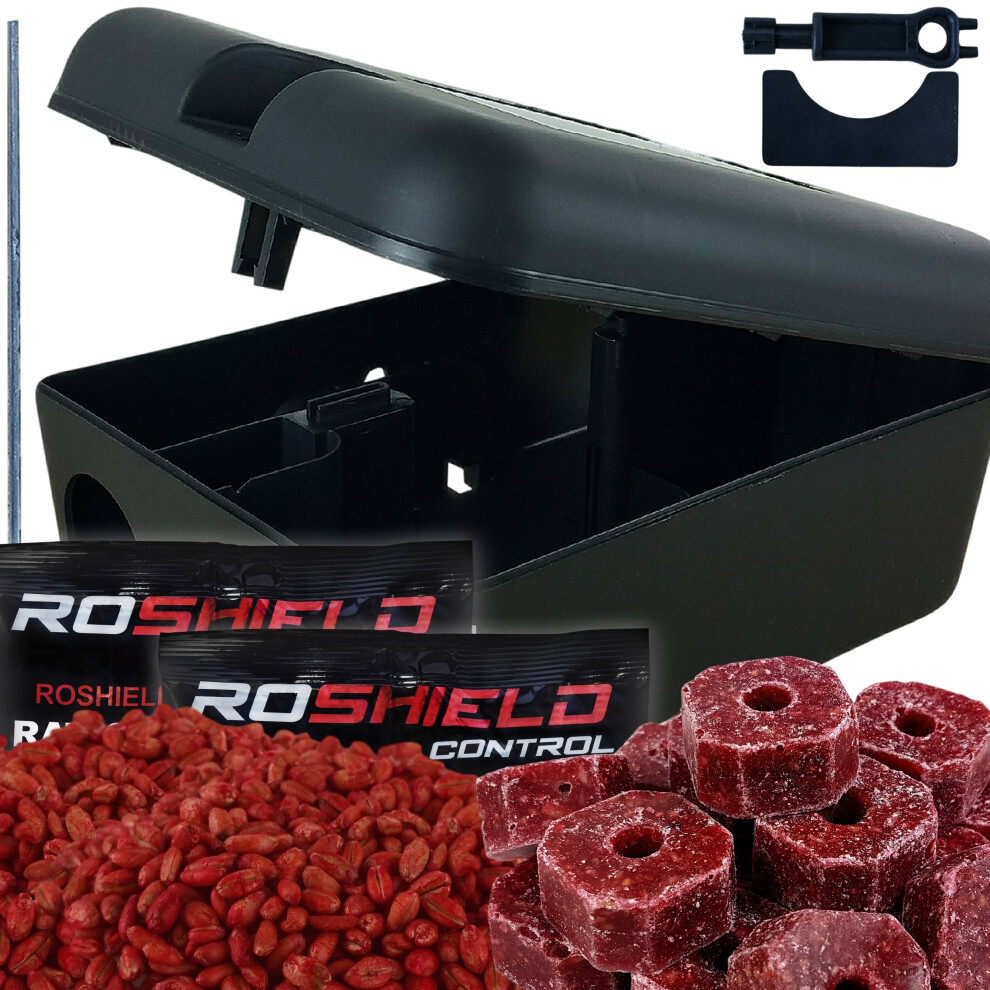 Roshield (1 Box Kit) Multi-Bait Block Bait Control Kit
