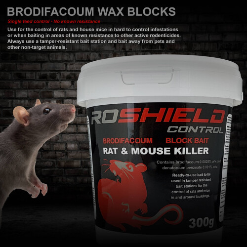Roshield (2 Box Kit) Roshield Single Feed Rat Blocks & Tamper Resistant Bait Station Kit 2