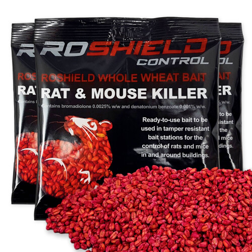 Roshield 2kg Roshield Whole Wheat Bait Rat & Mouse Killer Sachet Kit