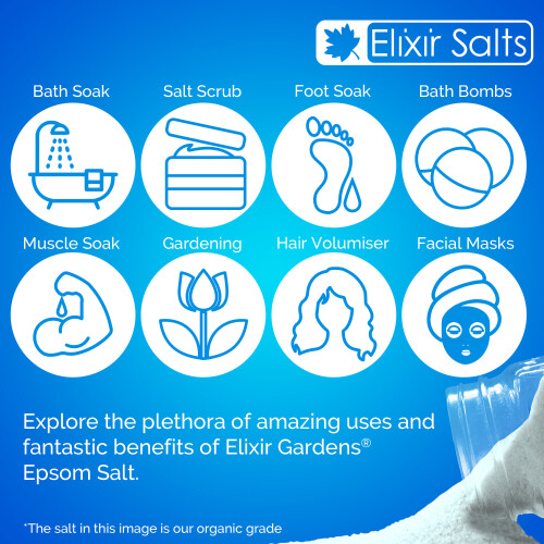 Elixir Garden Supplies Elixir Gardens Epsom Bath Salts 25KG Pharmaceutical Grade Magnesium Sulphate 2