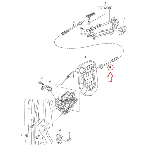 A4 B8 Front Door Cable Latch Release Left Right 8K0837085A NEW GENUINE 1