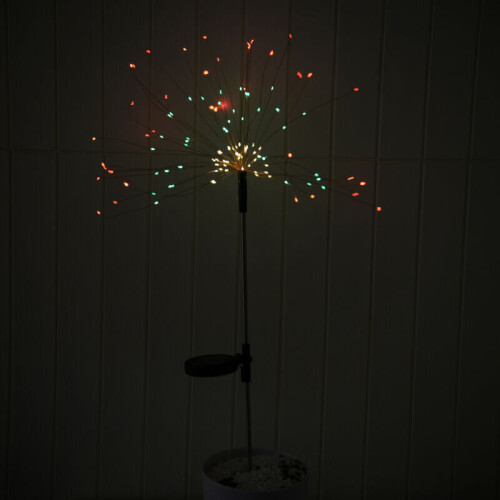 (Multicolor) 2X 120LED Garden Path Lights Solar Power Firework Lamp Starburst Stake Outdoor
