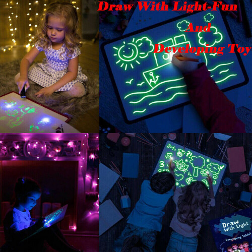 Drawing Pad LED Light up Glow Art Sketchpad Magic Writing Board Παιδικά παιχνίδια δώρο