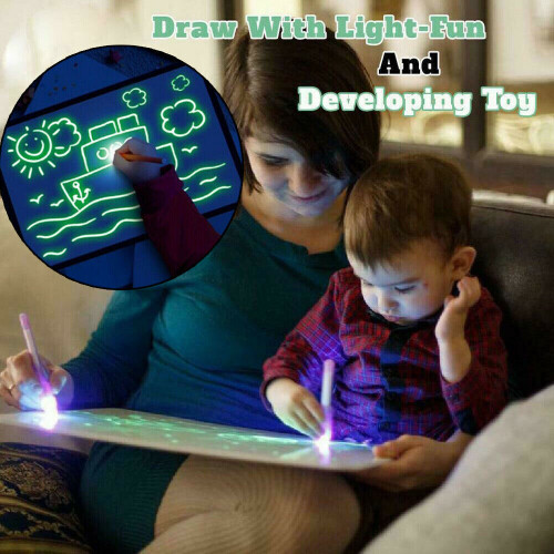Drawing Pad LED Light up Glow Art Sketchpad Magic Writing Board Παιδικά παιχνίδια δώρο 2