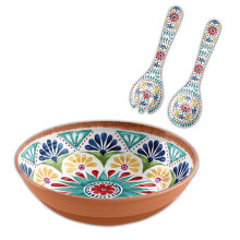 Rio Medallion Melamine/Plastic Salad Serving Set - 2 piece - For Outdoor or Indoor Dining