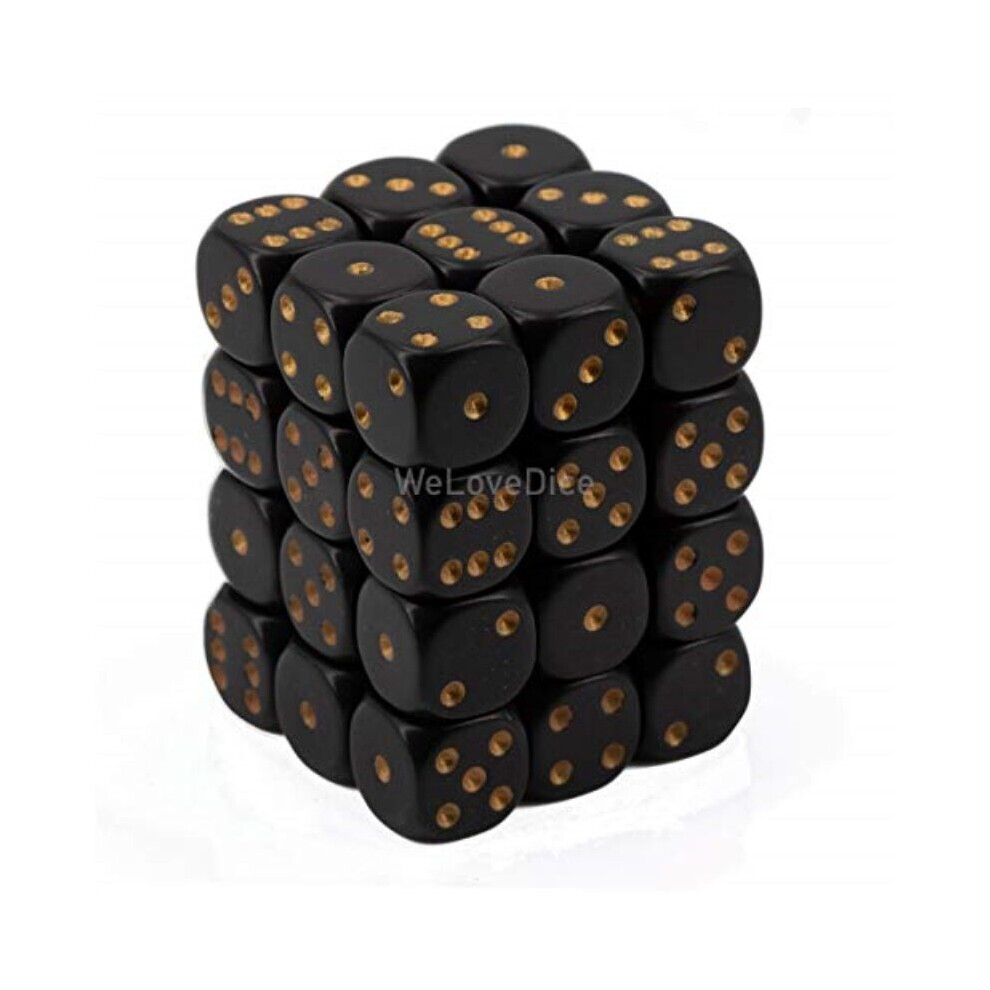 Photos - Other Toys Chessex CHX25828 Dice-Opaque: 36D6 Black/Gold Set - Board Game
