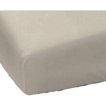 (Stone, Double) 200 Thread Count 100% Egyptian Cotton Plain Dyed 25cm Deep Fitted Bed Sheet Available In following colours and sizes