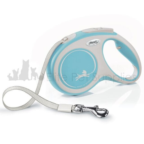 flexi Flexi Dog Lead New Comfort MEDIUM TAPE 5m - LIGHT BLUE