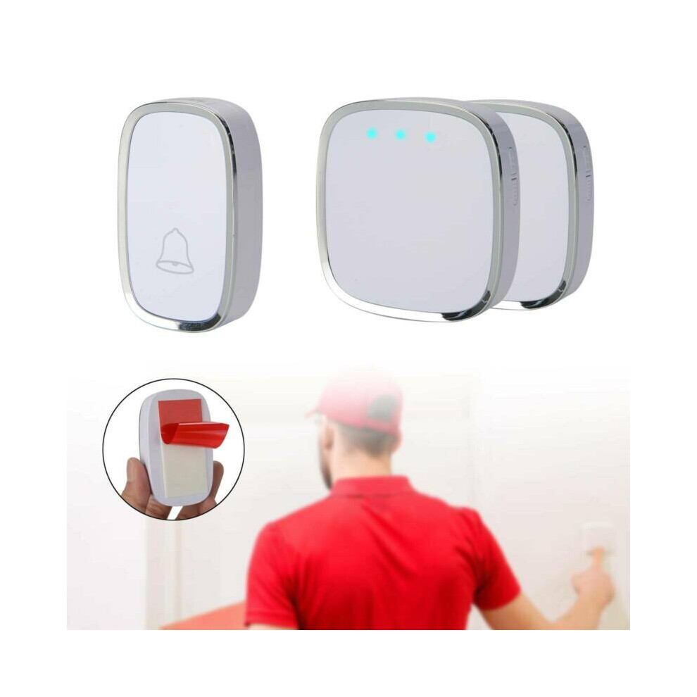 Wireless Doorbell 300M Twin Waterproof Plug-in Cordless Door Chime