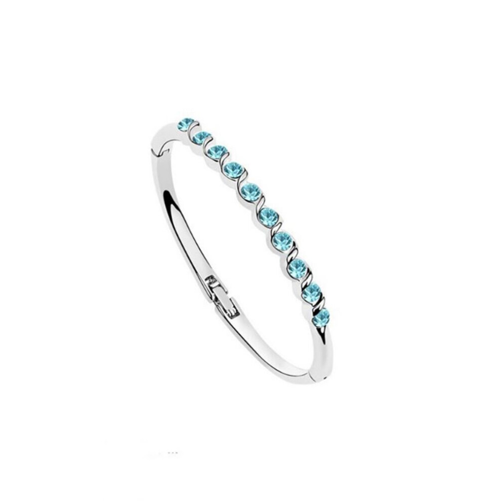 Silver Blue Elements Bangle Bracelet Gift Present Ladies Jewellery