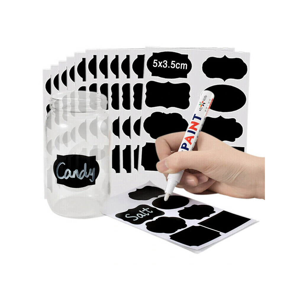 (16) Chalkboard Labels Blackboard Chalk Board Stickers Kitchen Jar Bottle Storage Tags