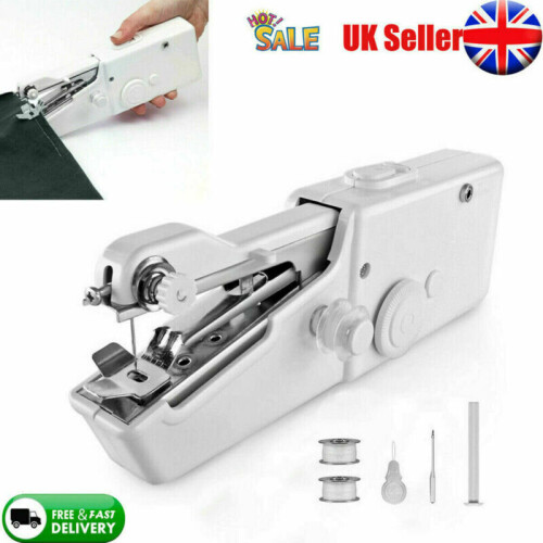 MINI PORTABLE CORDLESS HANDHELD SINGLE STITCH FABRIC SEWING MACHINE HOME TRAVEL 1