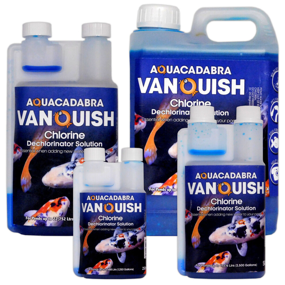 Aquacadabra (2.5 Litres) Vanquish Chlorine Dechlorinator Tap Safe Pond Water Solution