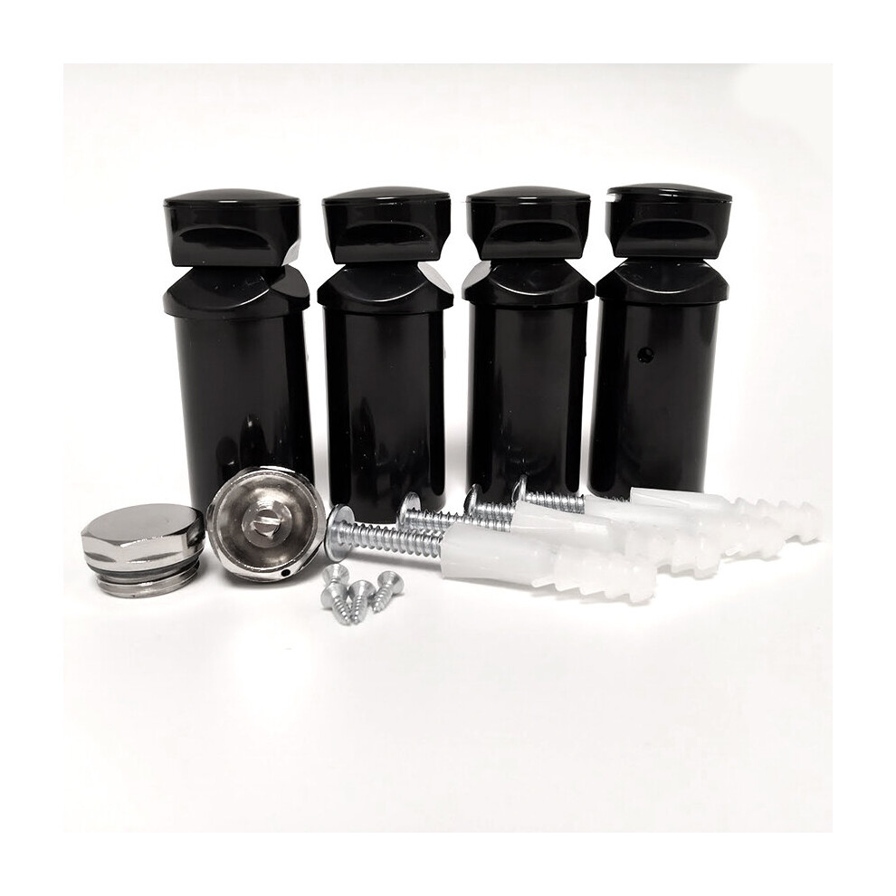 Myhomeware Ltd (With Plugs) Set Of 4 Brackets For Towel Rail Radiators Black