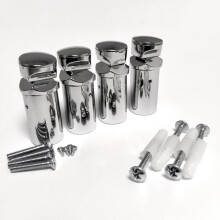 (Without Plugs) Set of 4 Chrome Brackets For Towel Rail Radiators