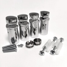 (With Plugs) Set of 4 Chrome Brackets For Towel Rail Radiators