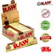 (10 Booklets) RAW ORGANIC HEMP KING SIZE Slim Genuine Rolling Paper Cigarette