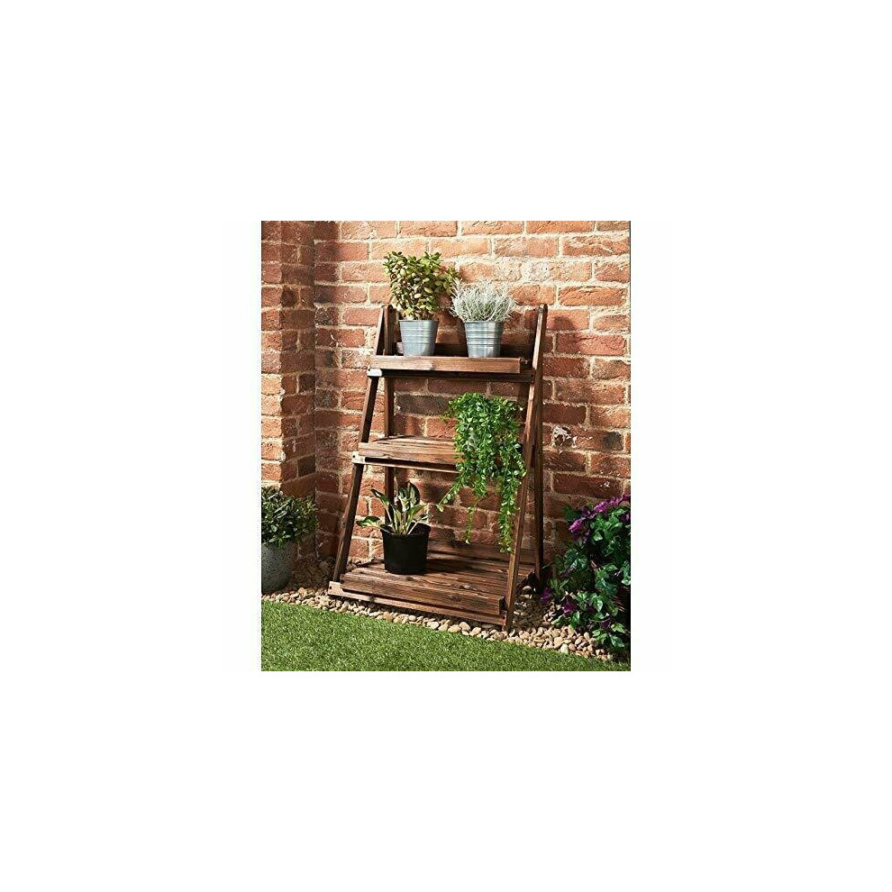 Burntwood 3 Tier Garden Shelf/Flower & Plant Stand Garden Decor-G0260