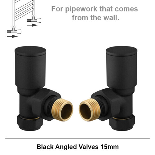 (Angled Valves) Standard Black Valves For Central Heating