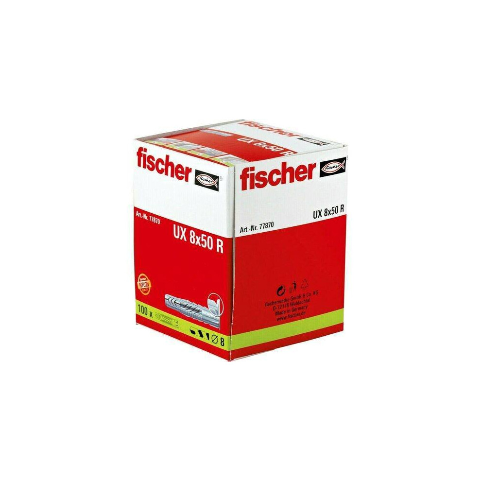 Fischer (Ux R 8X50 Box Of 100 - 77870) Ux R Truly Universal Wall Plug With Rim