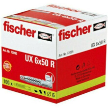 (UX R 6X50 Box Of 100 - 72095) Fischer UX R Truly Universal Wall Plug With Rim