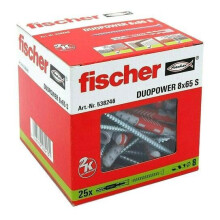 (8x65 Box Of 25 - 538246) FISCHER DUOPOWER S Wall Plugs + Screws