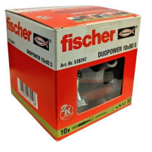 (10x80 Box Of 10 - 538247) FISCHER DUOPOWER S Wall Plugs + Screws