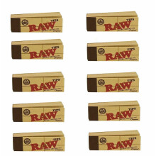(10 x Roach Tips Only) RAW CLASSIC KING SIZE SLIM 110MM ROLLING PAPER with RAW ROACH FILTER TIPS