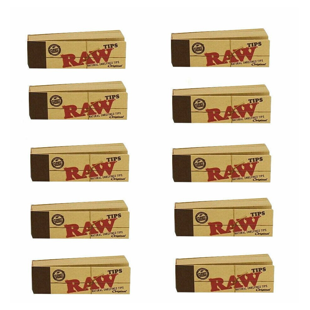 (10 x Roach Tips Only) RAW CLASSIC KING SIZE SLIM 110MM ROLLING PAPER with RAW ROACH FILTER TIPS