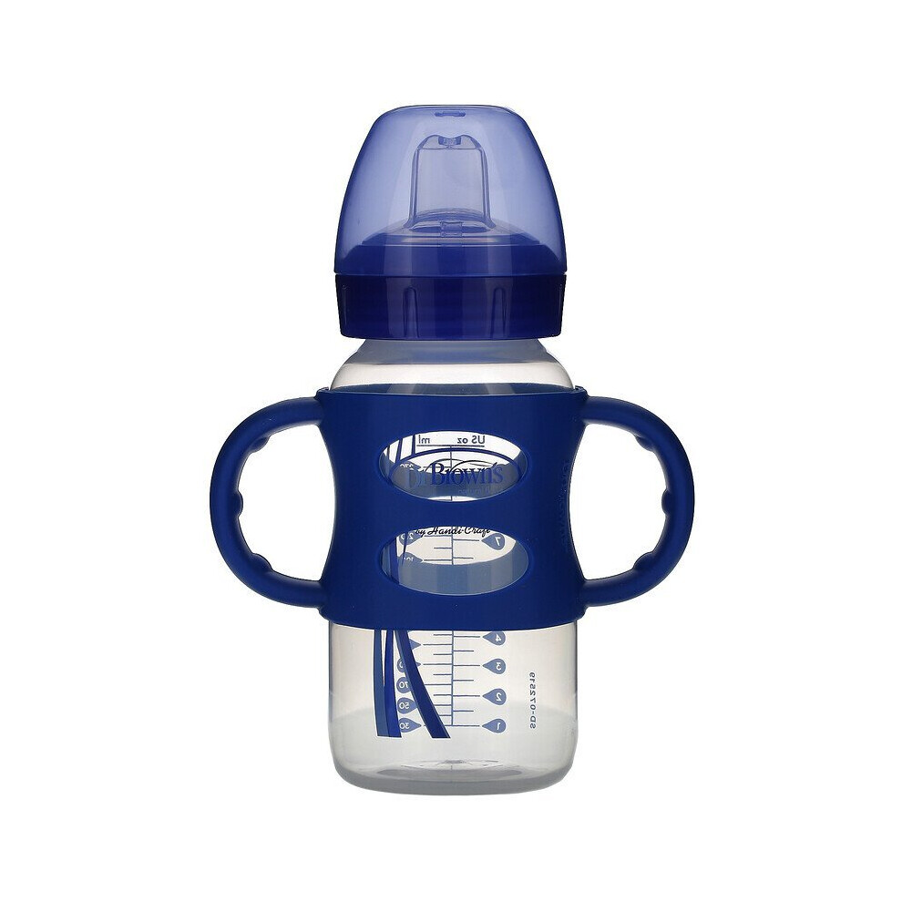 Dr. Brown's, Wide-Neck Sippy Bottle, 6M+, Blue, 9 oz (270 ml)