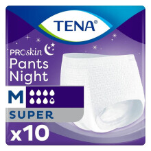 TENA Pants Night Super Medium (2100ml) 10 Pack Incontinence Protection