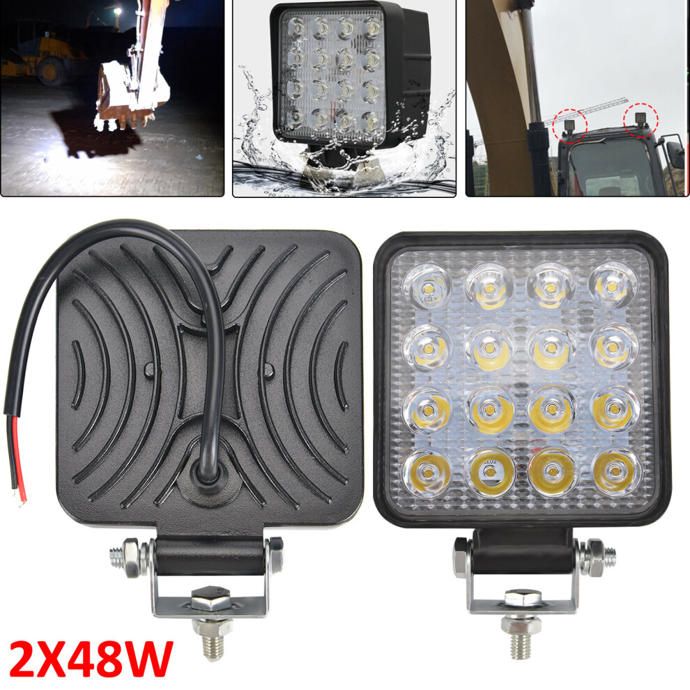 2Pcs Led Work Bar Flood Spot S Driving Lamp Offroad Car 48W Light 714131841950