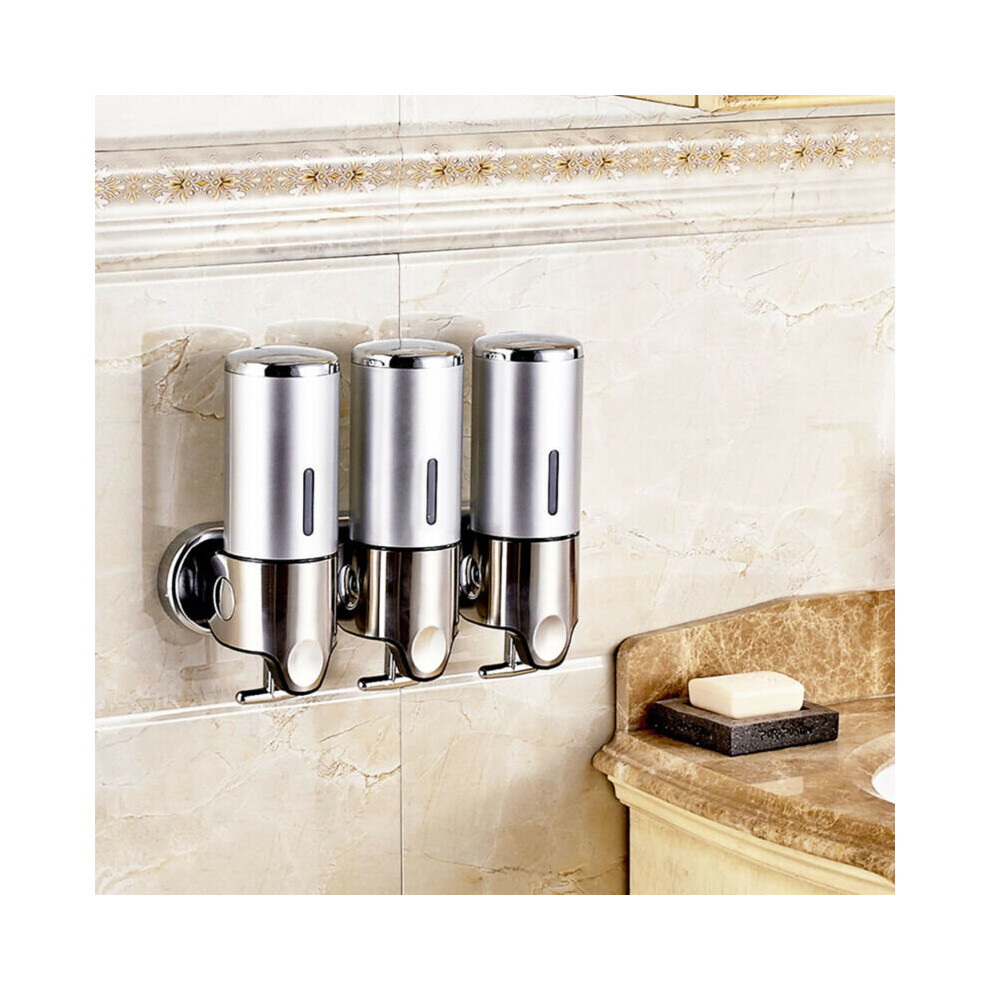 1500Ml Soap Dispenser Wall Mounted Liquid Hand Soap Shower Gel Shampoo Silver