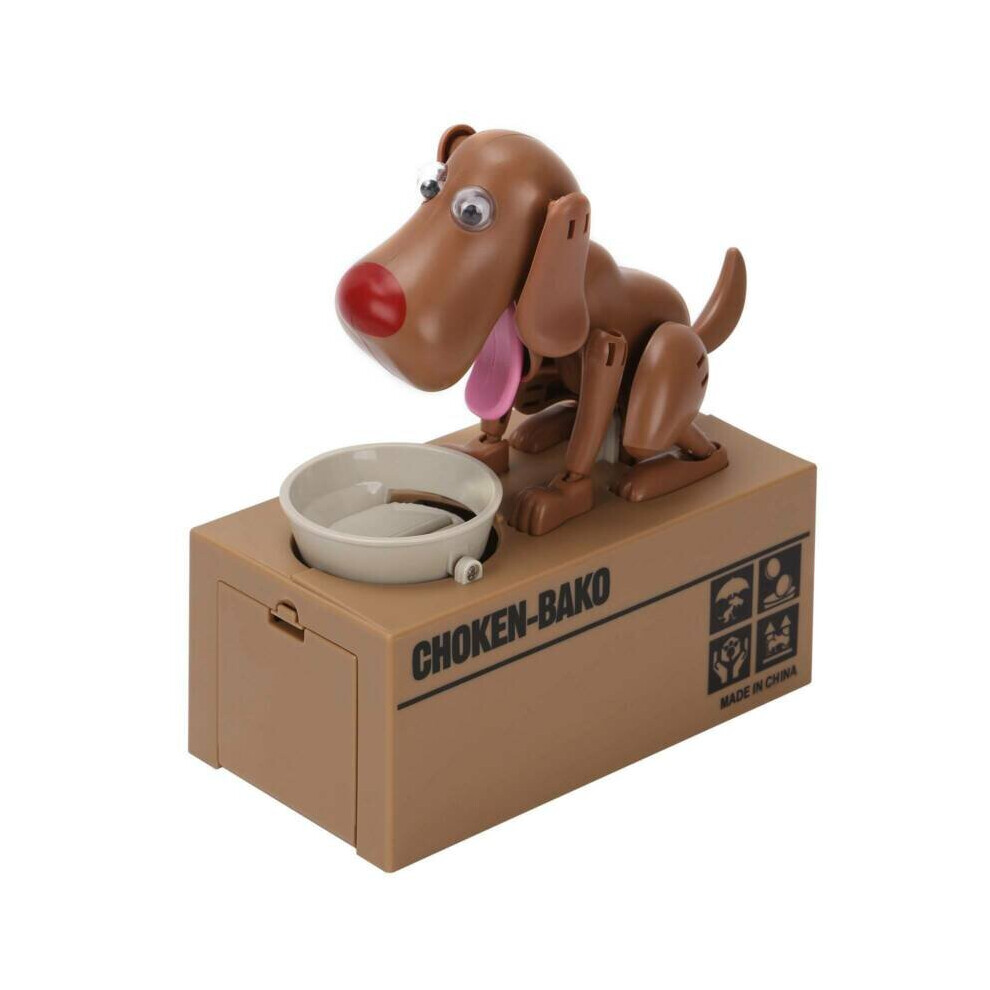 (Brown) Puppy Bank Coin Money Saving Box Cash Storage Fund Brown