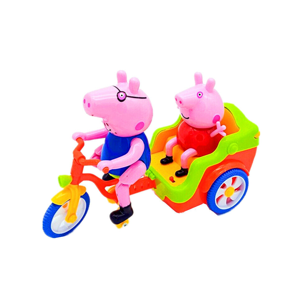 Daddy Pig's Tricycle Kids Toys 3D LED Lights Music Rotate Gift