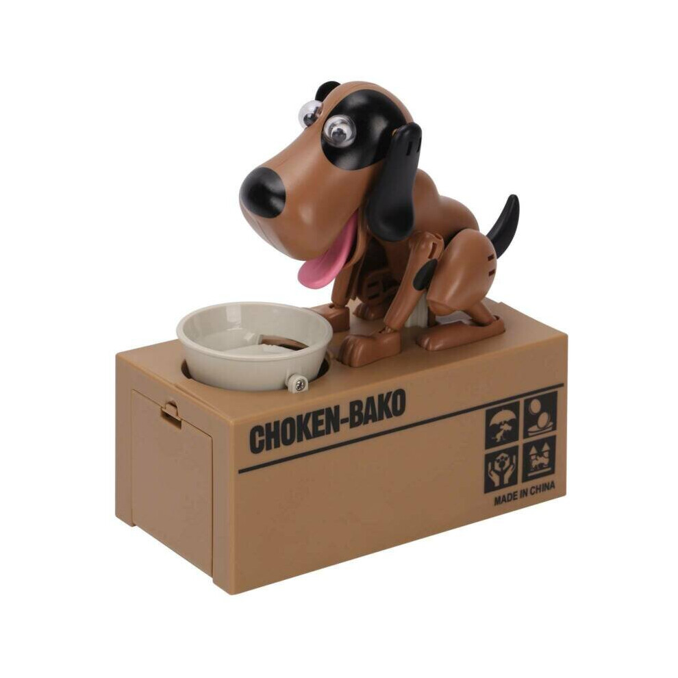 ( Brown) Puppy Bank Coin Money Saving Box Cash Storage Fund Black/Brown