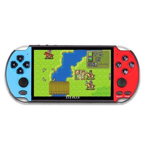 7-Inch Handheld Game Console X12 Plus: 10000 Built-In Games, FC/GB/GBA/MD/NES/SFC/PS, 2500mAh, TF 32GB, AV Output, USB Download