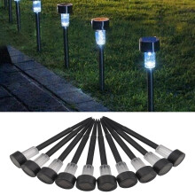 Luminaires de poteau de jardin pour allée, éclairage extérieur, LED rechargeable 10