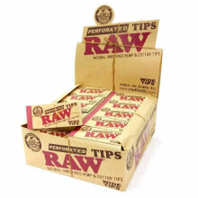 (5 Booklets) Genuine RAW Perforated Wide Tip Natural Cotton Smoking Rolling Roach Card Filter