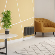 (300 x 605mm Double, Anthracite) PlumbGalaxy Traditional-Style Cast Iron Radiator