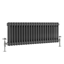 (300 x 1010mm Double, Anthracite) PlumbGalaxy Traditional-Style Cast Iron Radiator