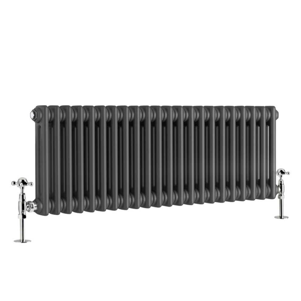 (300 x 1010mm Double, Anthracite) PlumbGalaxy Traditional-Style Cast Iron Radiator