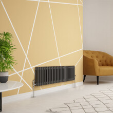 (300 x 1190mm Double, Anthracite) PlumbGalaxy Traditional-Style Cast Iron Radiator