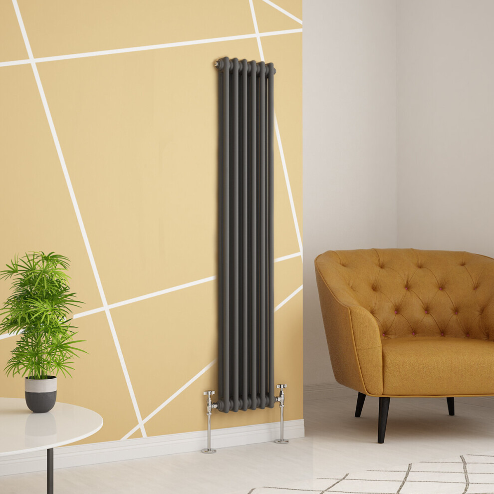 Plumbgalaxy (1500 X 290Mm Double, Anthracite) Traditional-Style Cast Iron Radiator