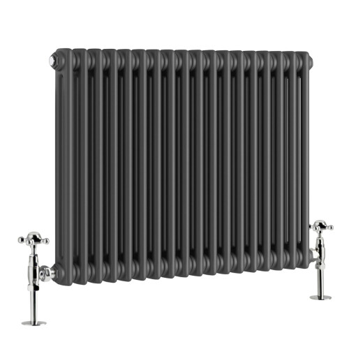 PlumbGalaxy (600 x 830mm Double, Anthracite) PlumbGalaxy Traditional-Style Cast Iron Radiator 1