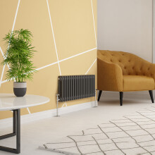 (300 x 830mm Double, Anthracite) PlumbGalaxy Traditional-Style Cast Iron Radiator