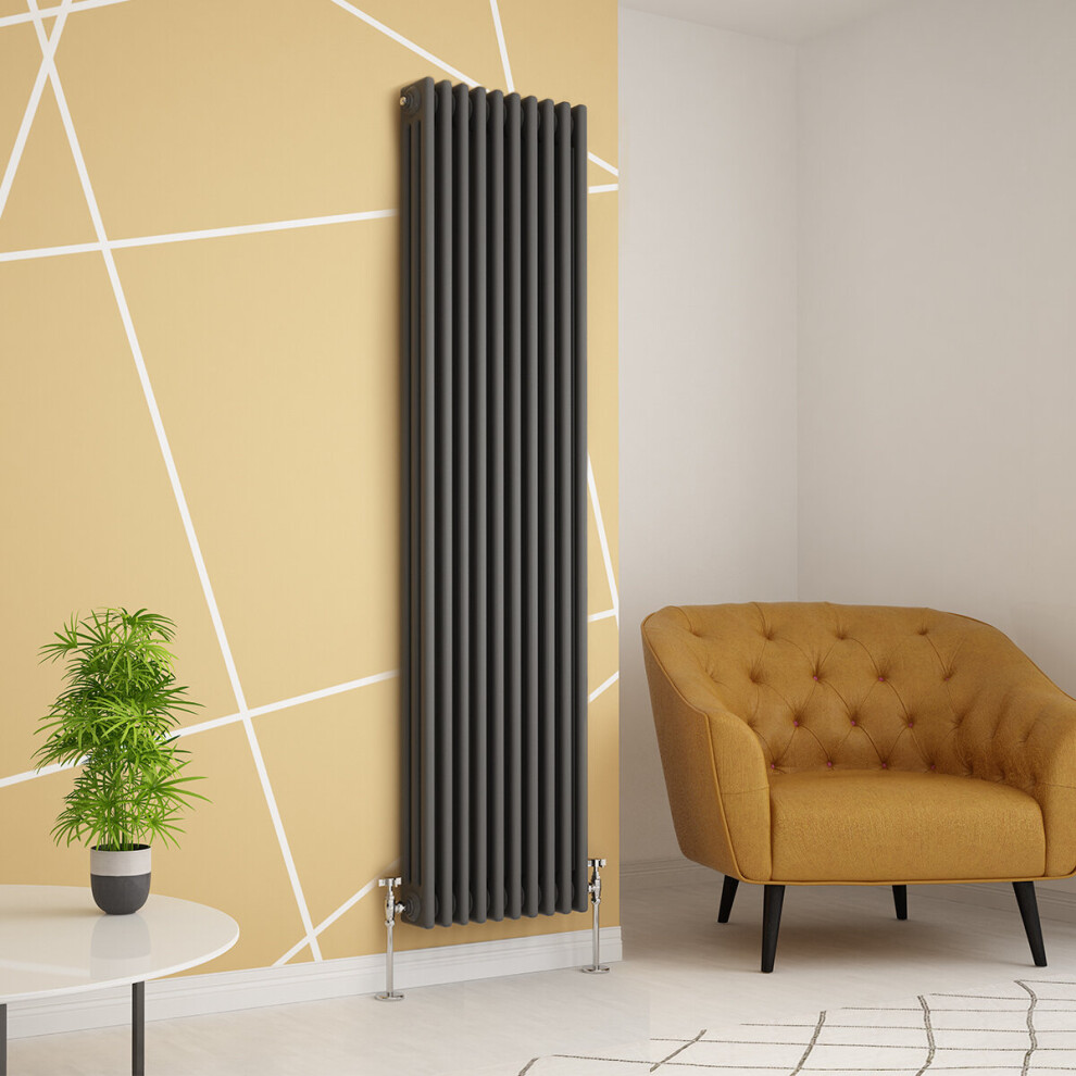 (1800 x 470mm Triple, Anthracite) PlumbGalaxy Traditional-Style Cast Iron Radiator