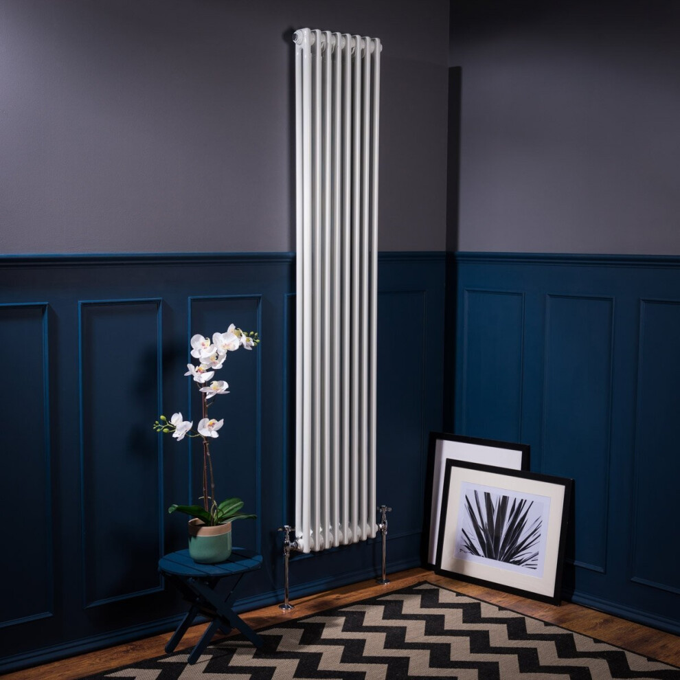 Plumbgalaxy (1800 X 380Mm Double, White) Traditional-Style Cast Iron Radiator